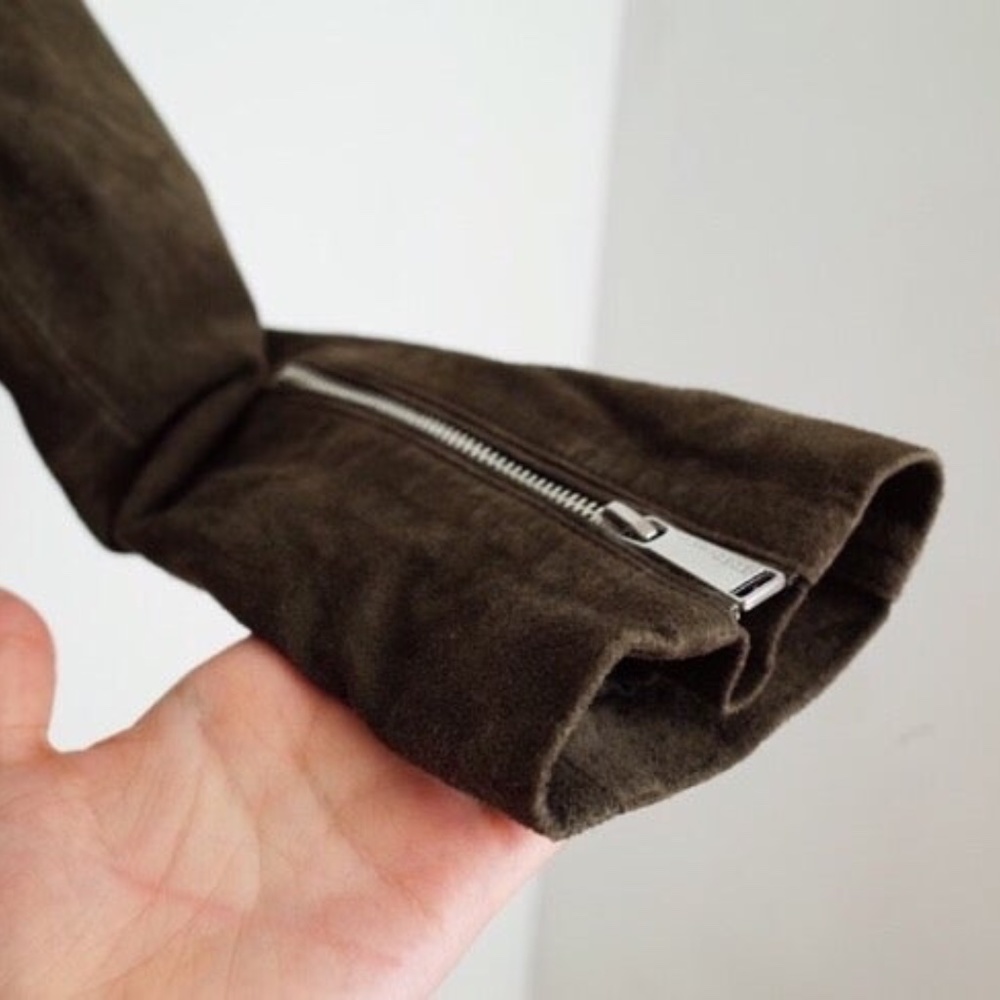 BGBC Leather Biker Jacket Heather Green - Picture 8 of 8